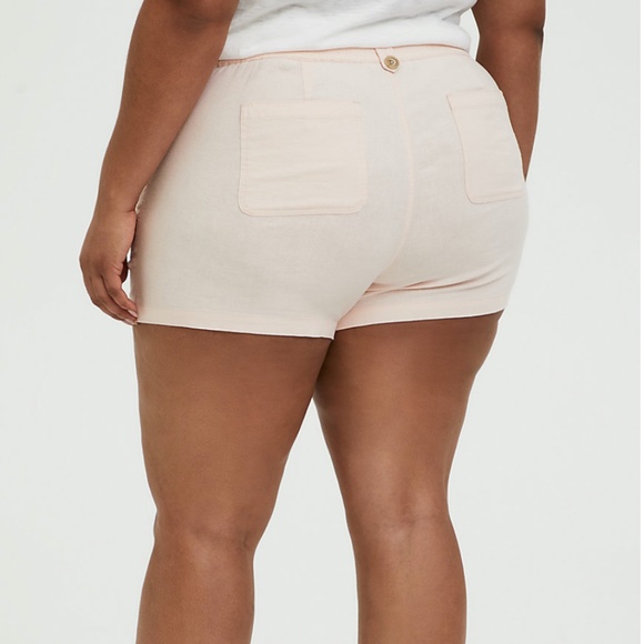 Light Pink Drawstring Shorts - Picture 2 of 2